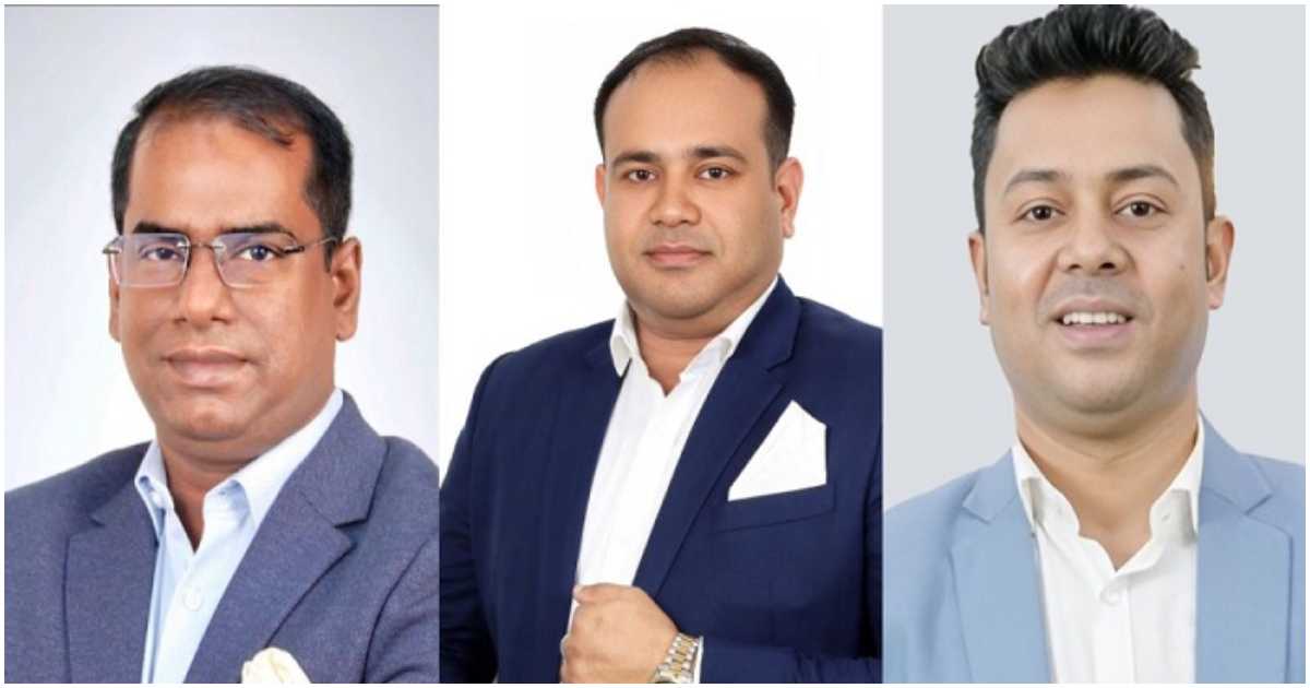 ইমার নবনির্বাচিত সভাপতি তছলিম চৌধুরী, সাধারণ সম্পাদক ফেরদৌস নাঈম পরাগ ও সহসভাপতি জাকারিয়া হোসেন জয়। ছবি: ইমা